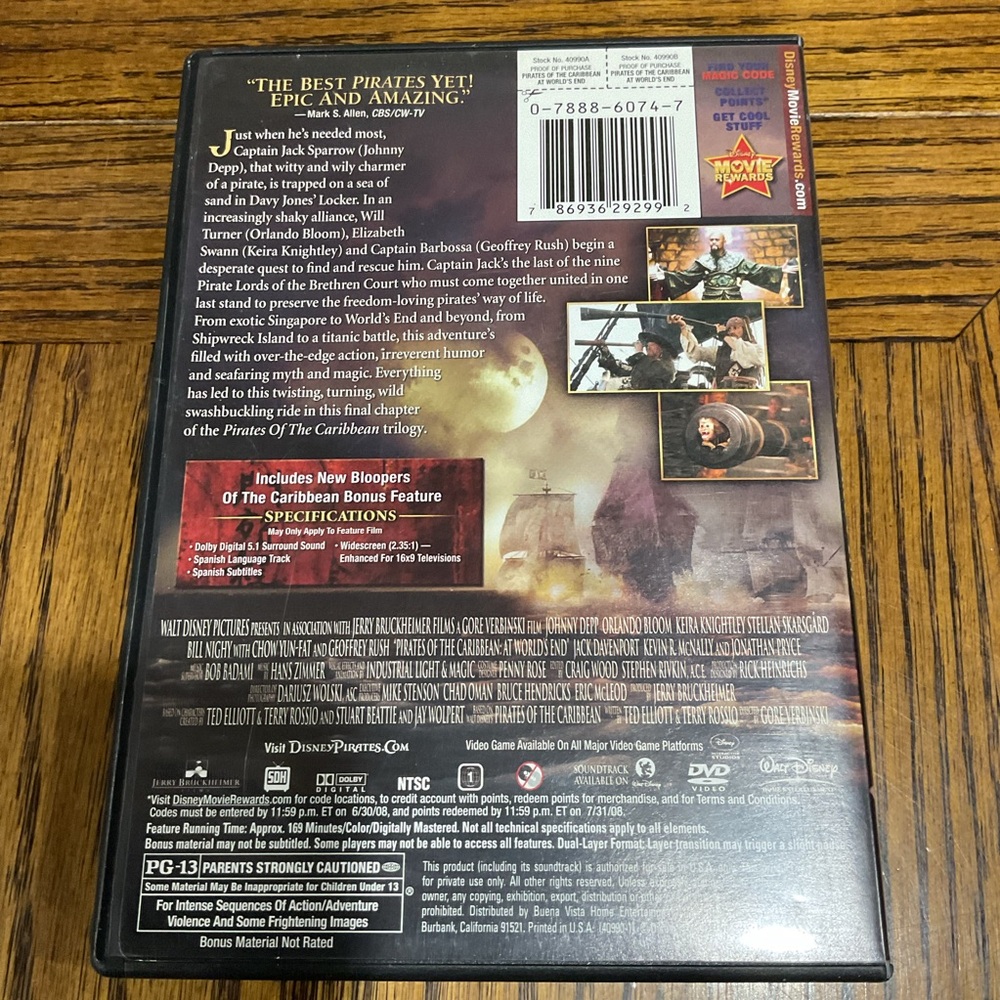 Pirates of the Caribbean:Black Pearl,Stranger Tides,Dead Man’s Chest&World’s End - Picture 3 of 5
